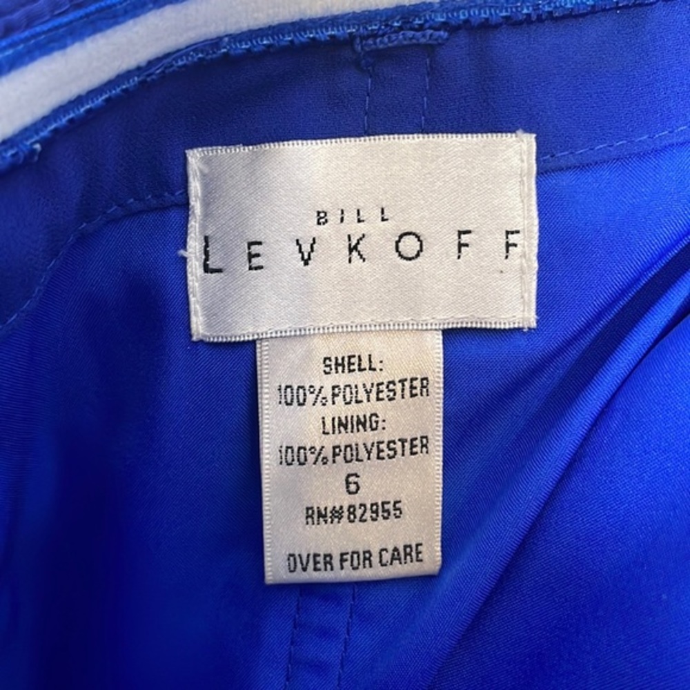 Bill Levkoff Royal Blue Strapless Chiffon Midi Bridesmaid Prom Formal Dress - 6 - Picture 6 of 8